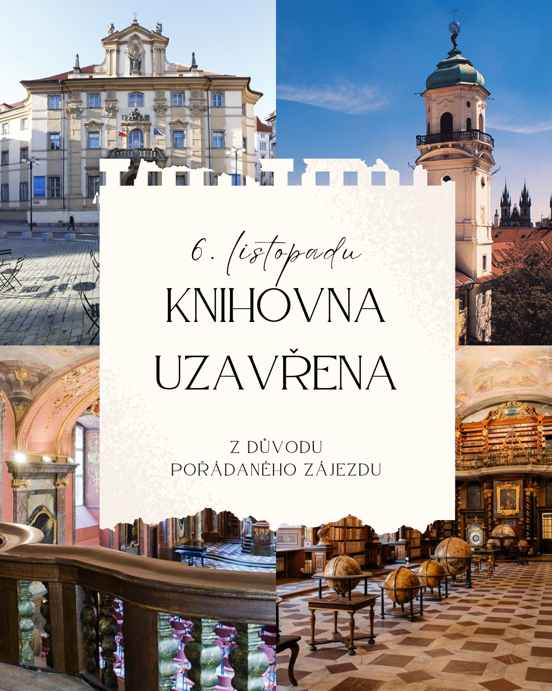 6. listopadu – knihovna uzavřena