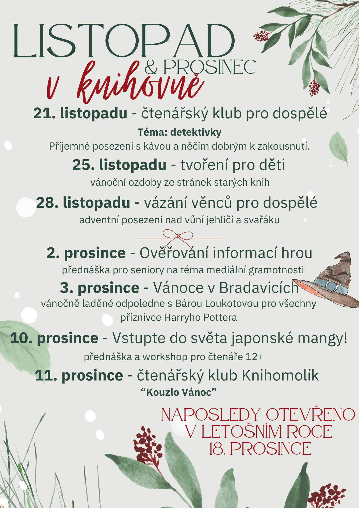 Listopad a prosinec v knihovně