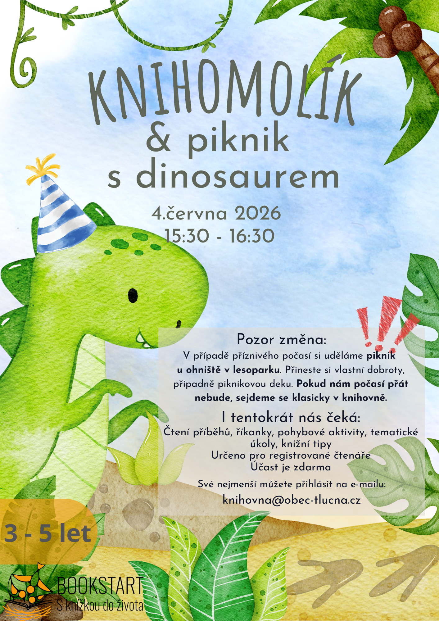 Knihomolík & piknik s dinosaurem